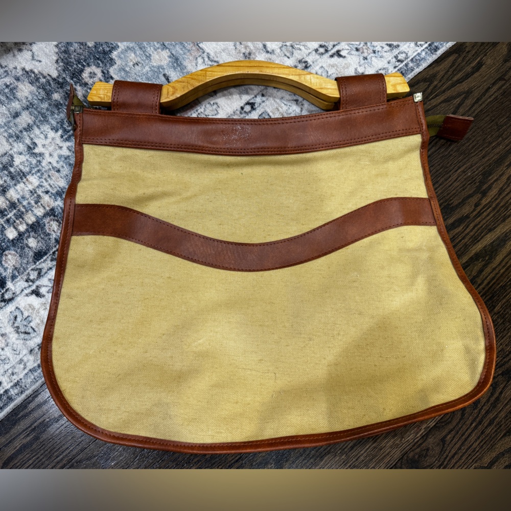 Vintage 70s Tote Bag Ultima II Charles Revson Canvas & Leather